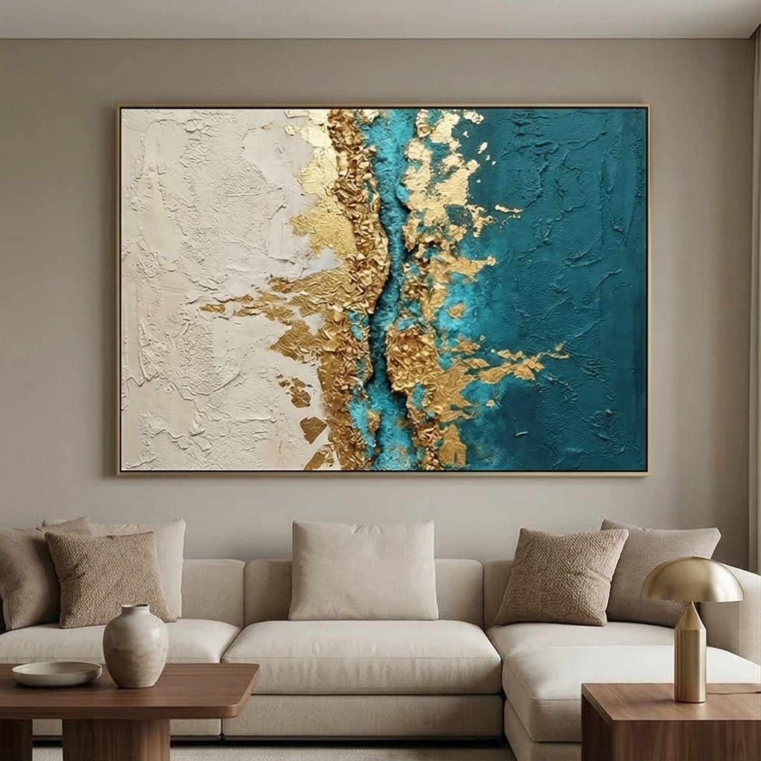 Contemporary Luxe Art | Azure Divide Luxury Color Accent Wall Decor