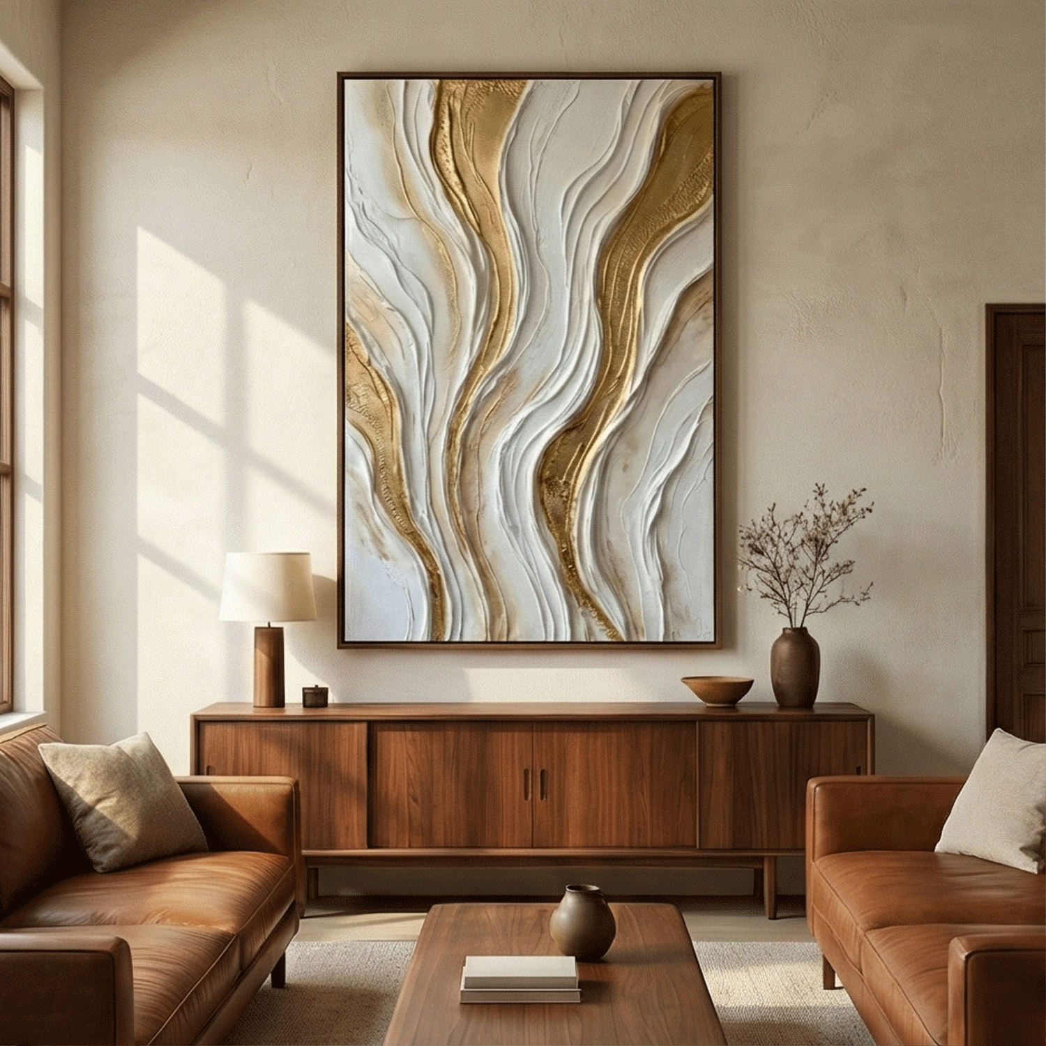 Contemporary Luxe Art | Golden Veins Gold Accent Luxury Wall Art