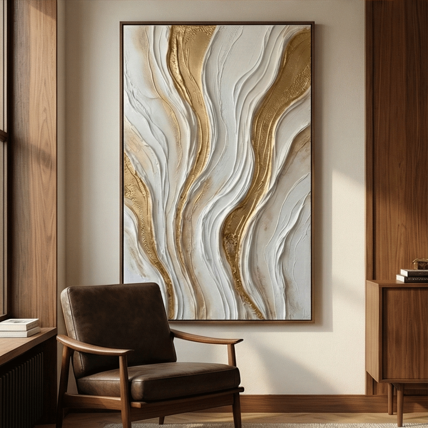 Contemporary Luxe Art | Golden Veins Gold Accent Luxury Wall Art