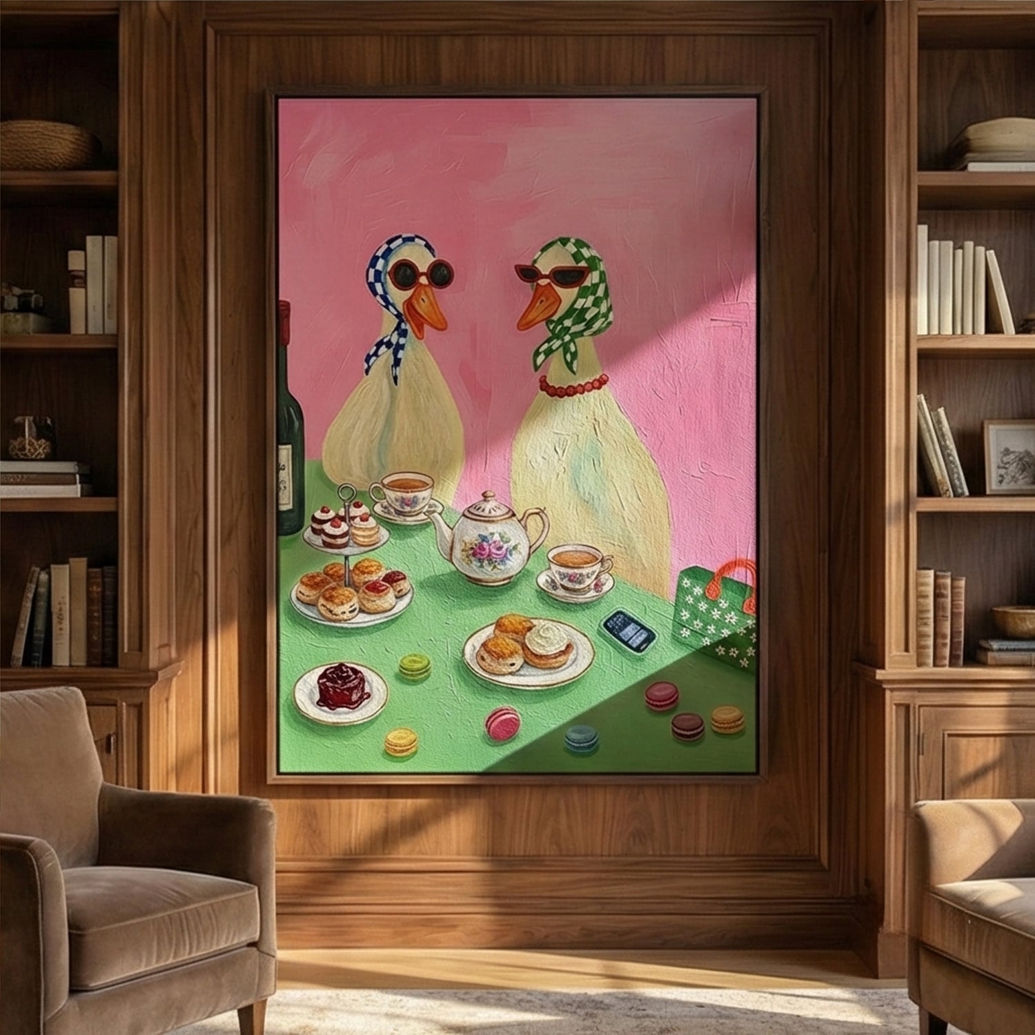Surreal Art | Duck Tea Party Whimsical Surreal Wall Art