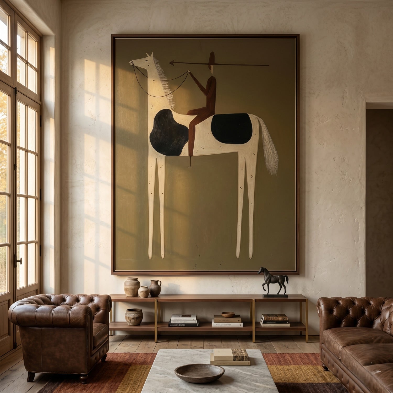 Vintage Americana Art | Pole Rider Western Canvas Wall Decor