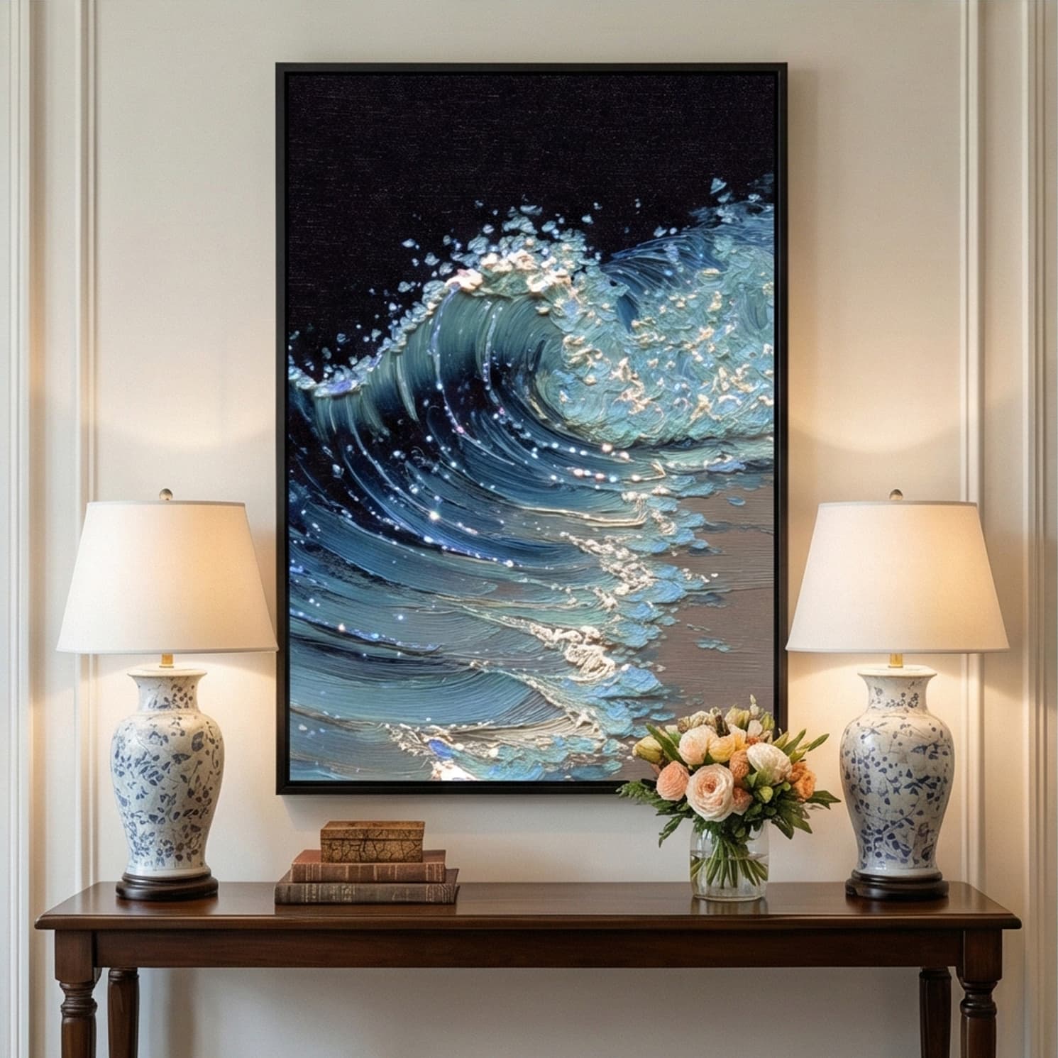 3D-Textured Art | Wave Crest Coastal Textured Wall Art