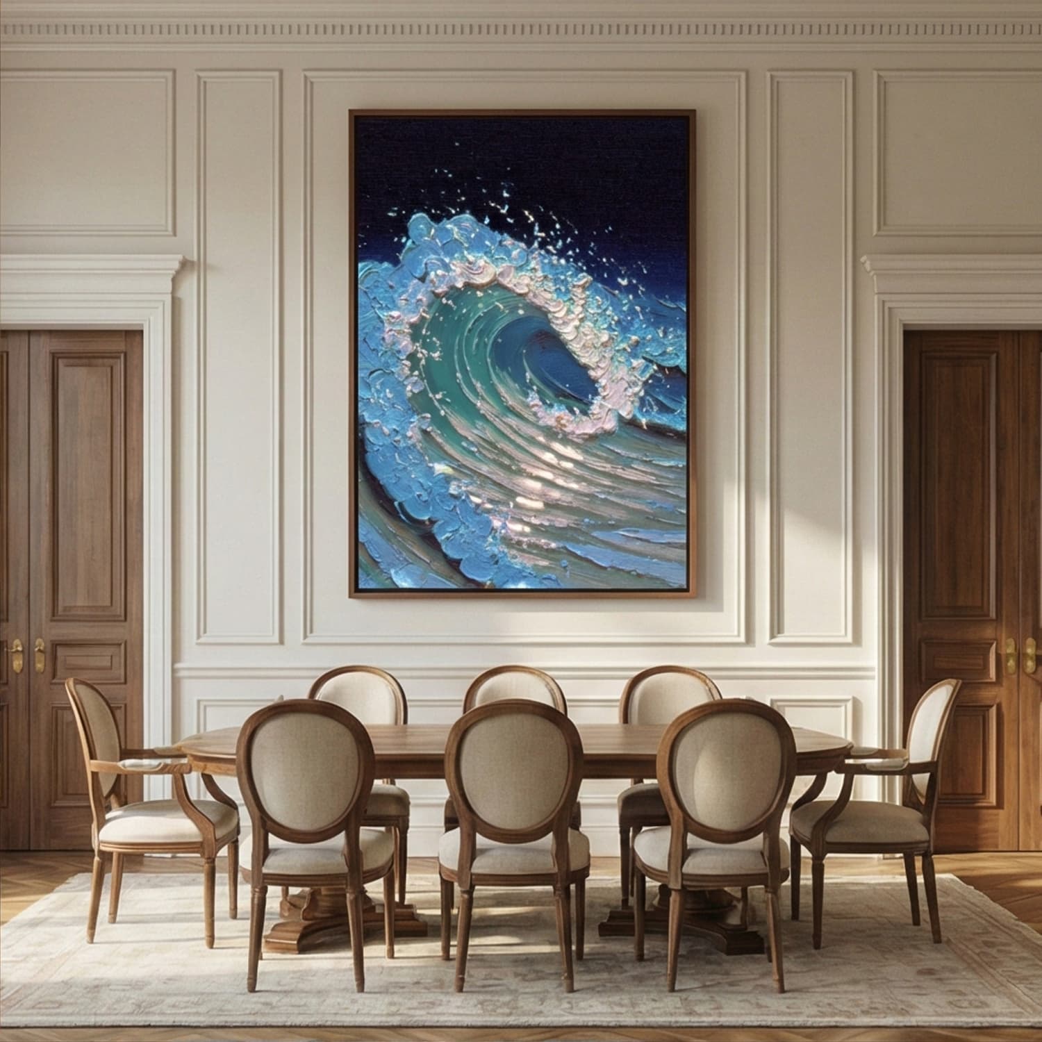 3D-Textured Art | Midnight Wave Coastal Textured Wall Art