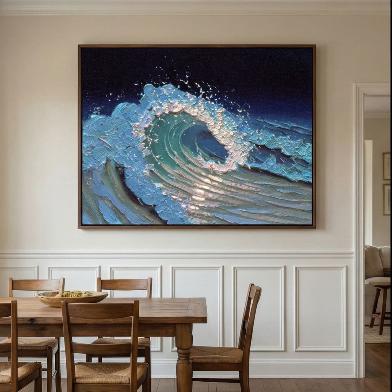 3D textured Art | Cresting Ocean Force Coastal Textured Wall Art