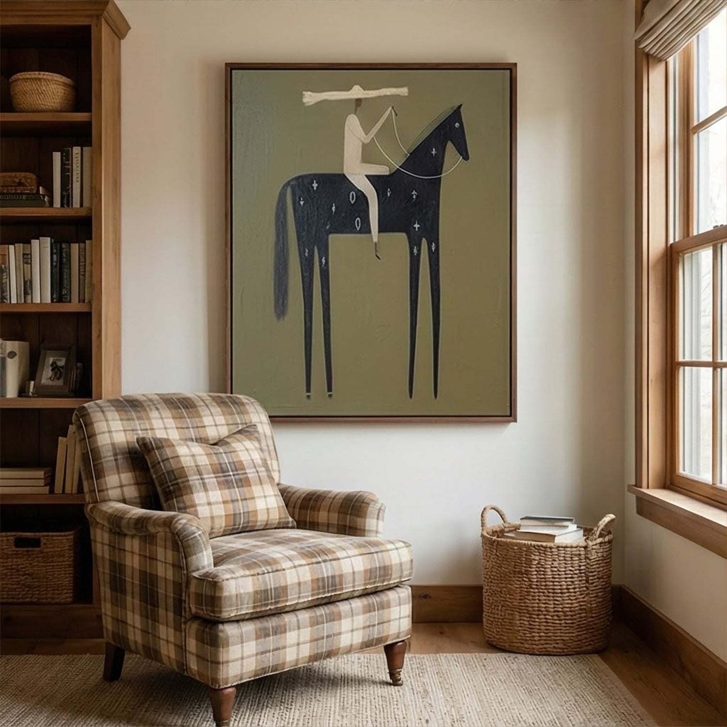 Vintage Americana Art | Starred Rider Western Canvas Wall Decor