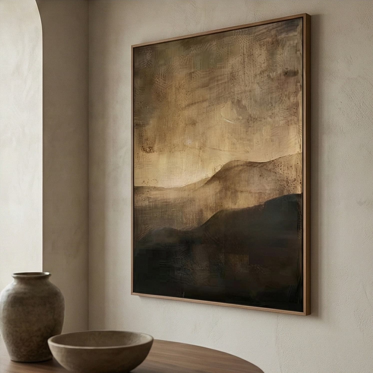 Wabi-Sabi Art | Before Bloom-mountains Minimalist Living Room Wall Decor