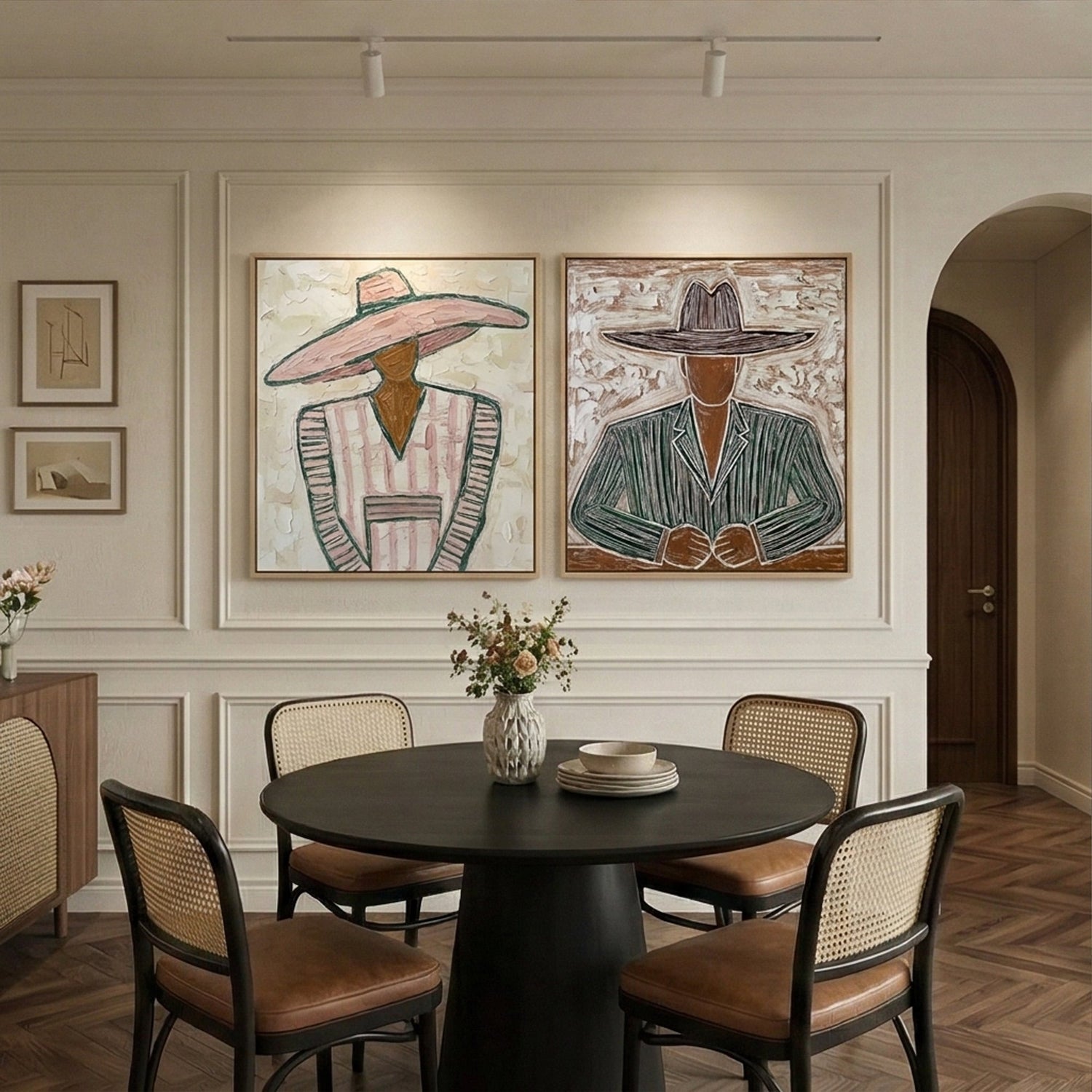 Vintage Americana Art | Dialogue in Pastel Rustic Living Room Wall Art
