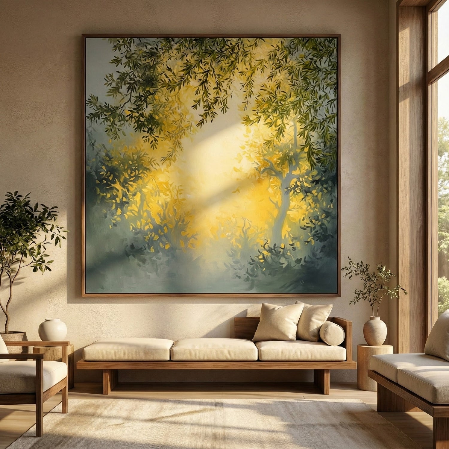 Impressionist Art | Sunlit Canopy Soft Living Room Wall Decor