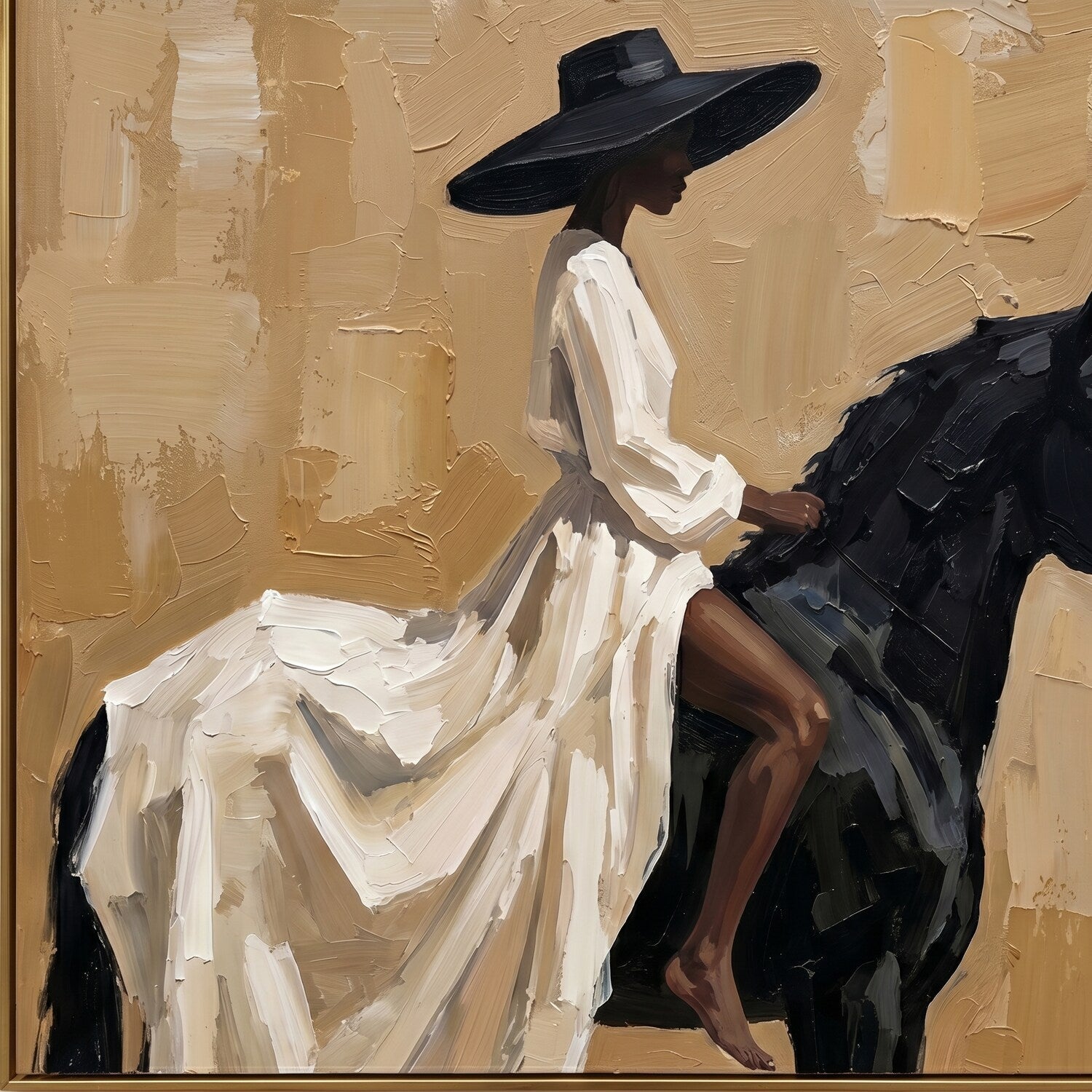 Vintage Americana Art | Ivory Reins Drift Western Canvas Wall Decor