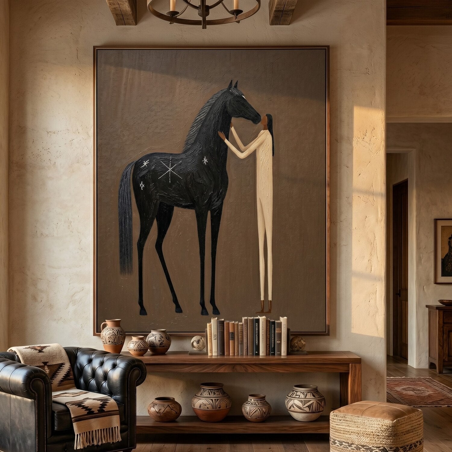Vintage Americana Art | Midnight Tenderness Southwest Home Decor Canvas