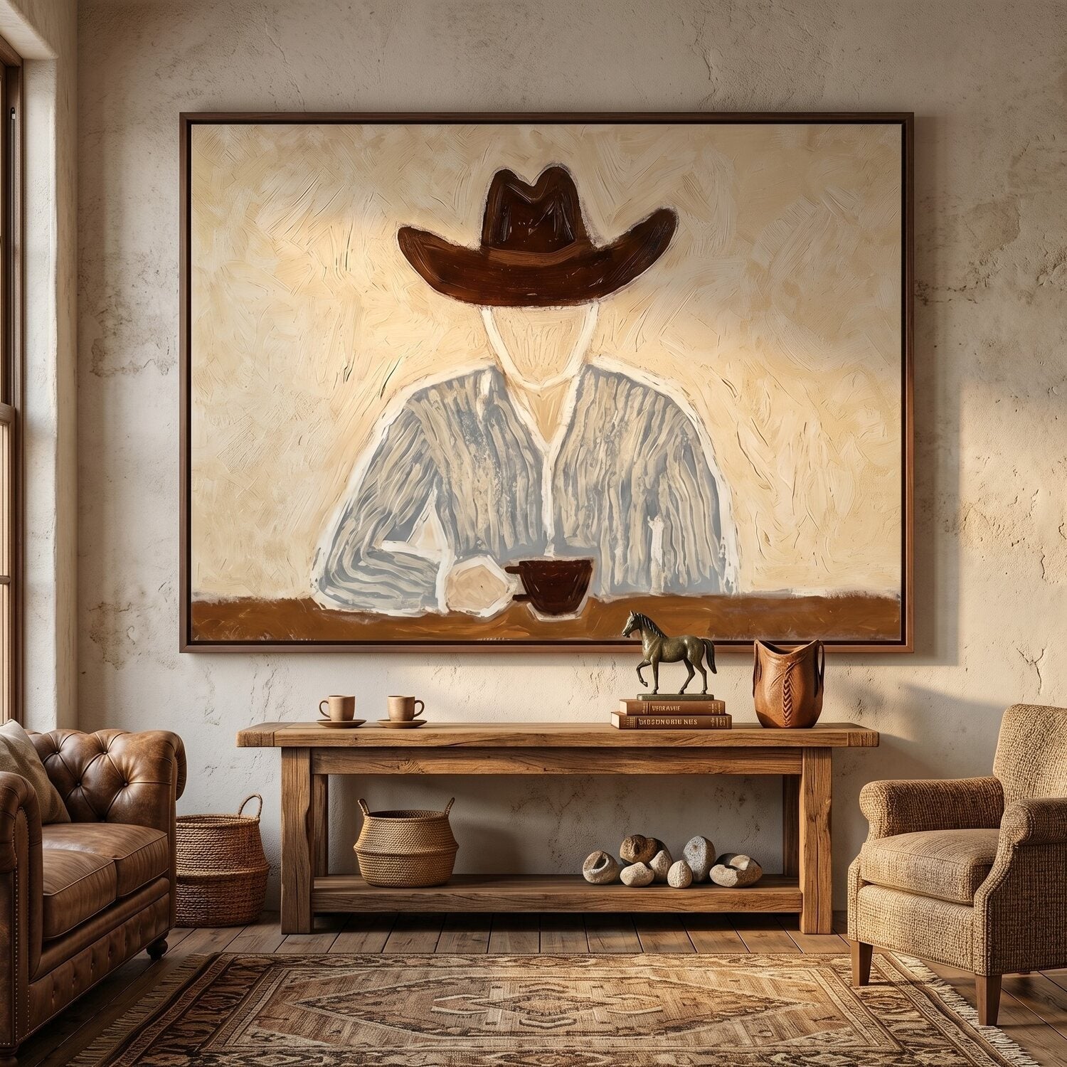 Vintage Americana Art | Morning Solitude Cowboy Western Wall Art