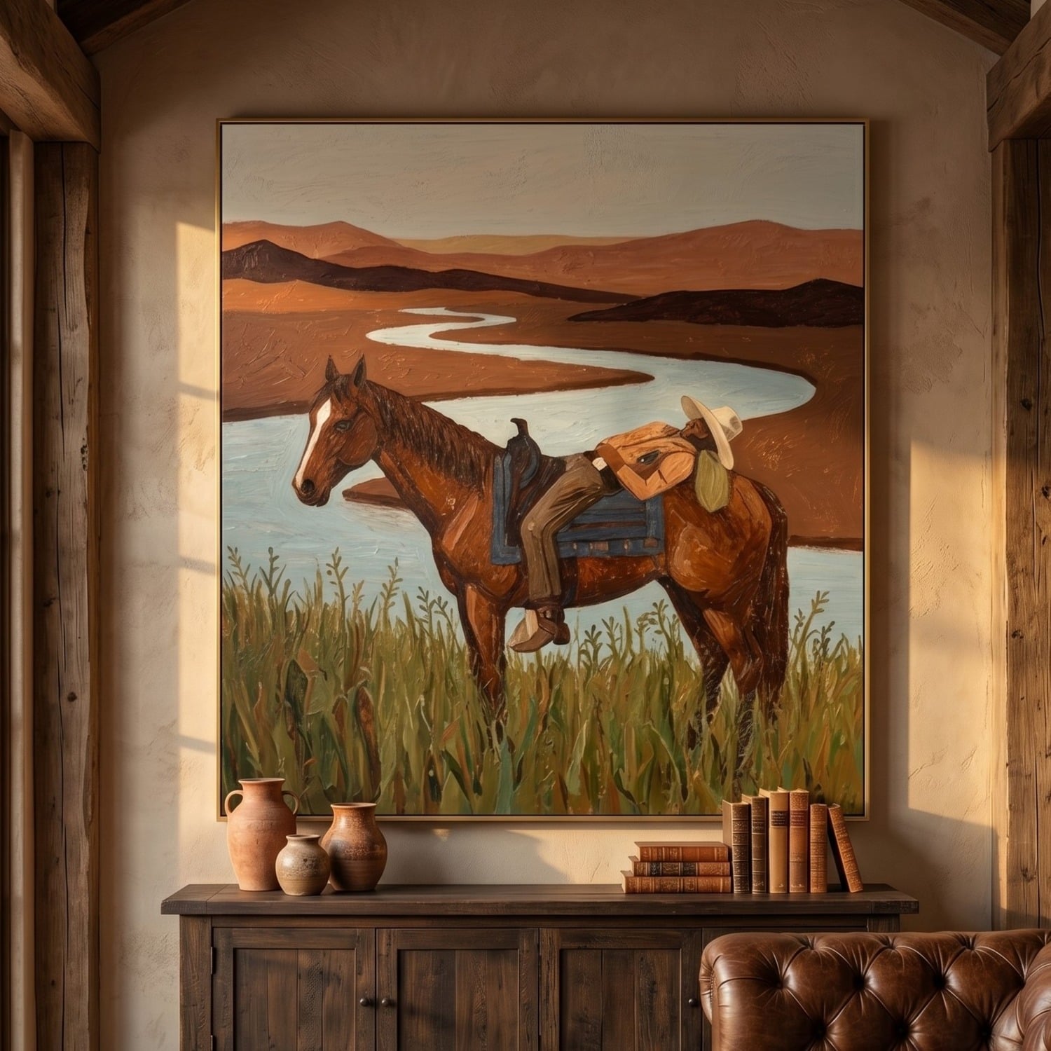 Vintage Americana Art | Riverbend Rest Southwest Home Decor Canvas