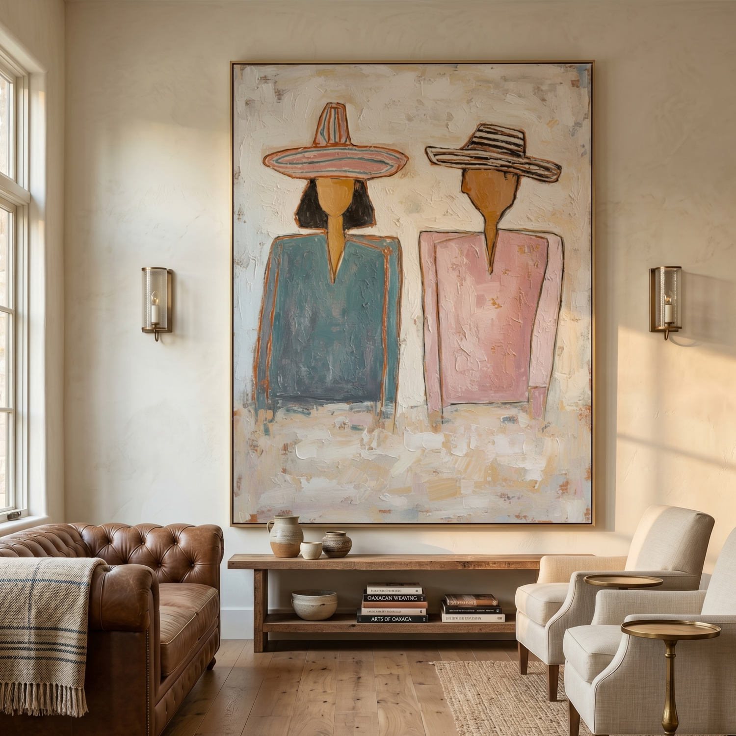 Vintage Americana Art | Serenity in Stripes Southwest Home Decor Canvas