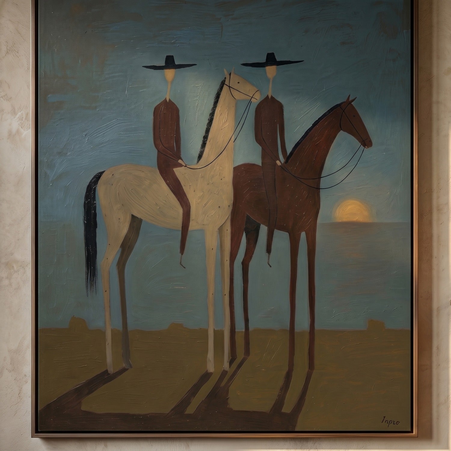 Vintage Americana Art | Sunset Riders Western Canvas Wall Decor