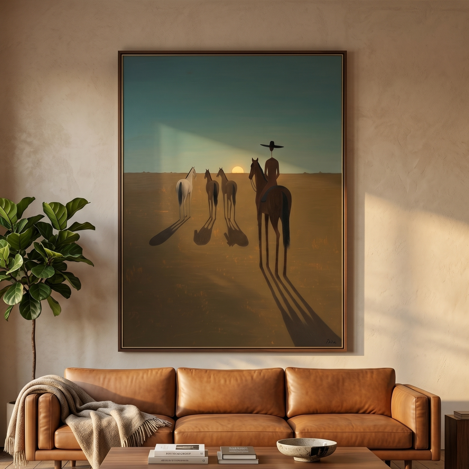 Vintage Americana Art | Sundown Trail Silence Western Canvas Wall Decor