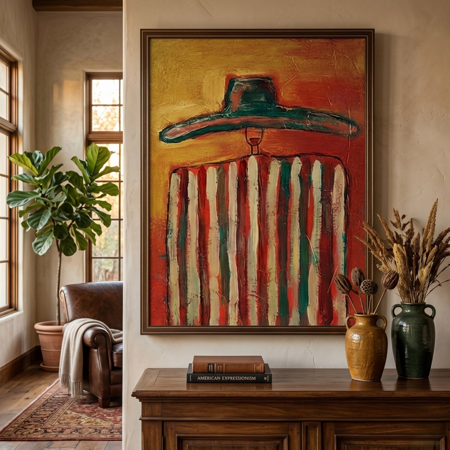 Vintage Americana Art | Tropical Noonday Rustic Living Room Wall Art