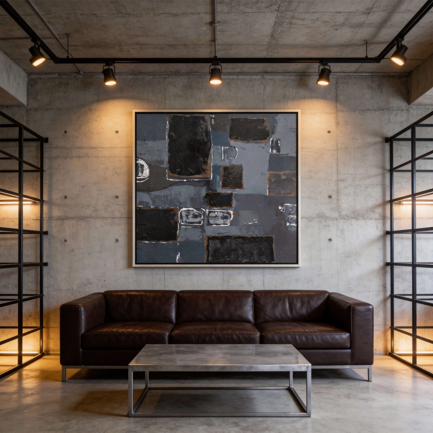 Abstract Art | Geometric Block Collage Modern Abstract Wall Decor
